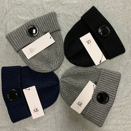 Ribbed Beanie with Lens Detail