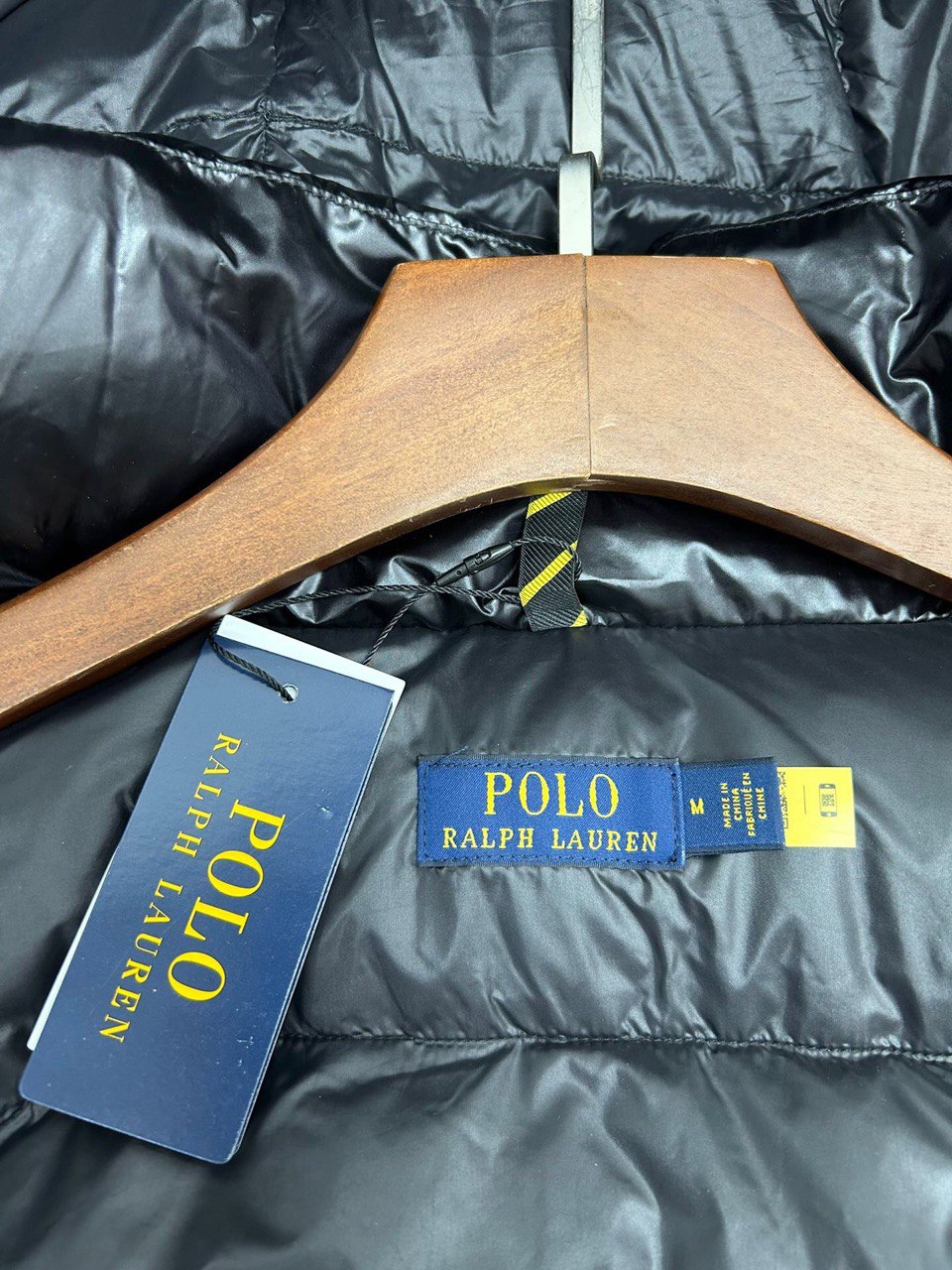 Black Glossy Hooded Puffer Jacket