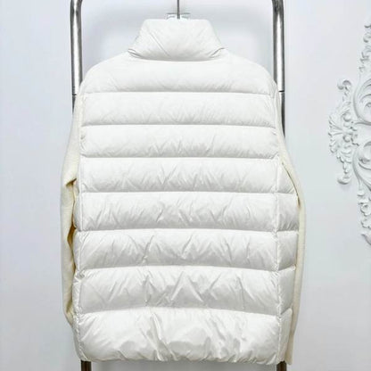 Knit-Sleeve Down Cardigan