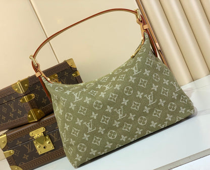 Vintage Denim Messenger Bag Green